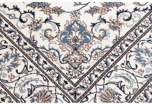 Tappeto Nain Kashmar Medaglione Floreale Avorio Blu 198x295 Cm