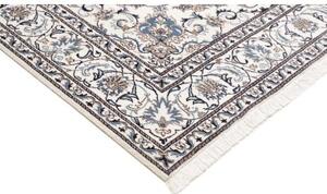 Tappeto Nain Kashmar Medaglione Floreale Avorio Blu 198x295 Cm