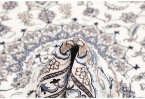 Tappeto Nain Kashmar Medaglione Floreale Avorio Blu 198x295 Cm