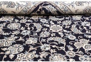Tappeto Nain Kashmar Floreale Blu Scuro Bianco Avorio 245x295 Cm