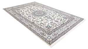 Tappeto Nain Kashmar Medaglione Floreale Avorio Blu 198x295 Cm