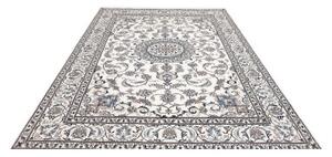 Tappeto Nain Kashmar Medaglione Floreale Avorio Blu 198x295 Cm