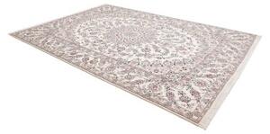 Tappeto Nain Kashmar Medaglione Floreale Avorio Blu Polvere 243x340 Cm