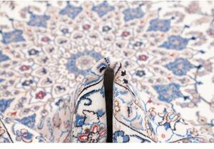 Tappeto Nain Kashmar Medaglione Floreale Avorio Blu 248x343 Cm