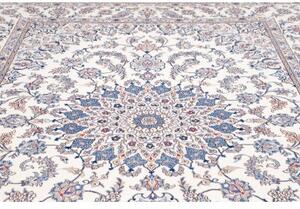Tappeto Nain Kashmar Medaglione Floreale Avorio Blu 248x343 Cm