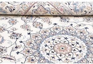 Tappeto Nain Kashmar Medaglione Floreale Avorio Azzurro 198x295 Cm