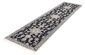Tappeto Nain Kashmar Medaglione Floreale Blu Scuro Avorio Corsia 78x300 Cm