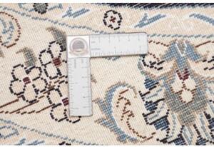 Tappeto Nain Kashmar Medaglione Floreale Blu Scuro Avorio Rotondo 142x147 Cm