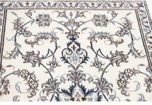 Tappeto Nain Kashmar Medaglione Floreale Avorio Blu 85x145 Cm