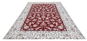 Tappeto Nain Kashmar Floreale Rosso Avorio 195x300 Cm
