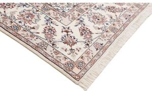 Tappeto Nain Kashmar Medaglione Floreale Avorio Blu Polvere 243x340 Cm