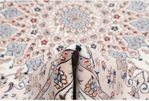 Tappeto Nain Kashmar Medaglione Floreale Avorio Blu Polvere 243x340 Cm