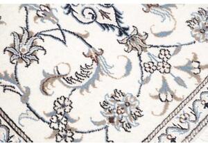 Tappeto Nain Kashmar Medaglione Floreale Avorio Blu 85x145 Cm