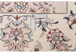 Tappeto Nain Kashmar Medaglione Floreale Avorio Blu Polvere 243x340 Cm
