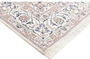 Tappeto Nain Kashmar Medaglione Floreale Avorio Blu 195x300 Cm