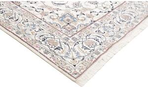 Tappeto Nain Kashmar Medaglione Floreale Avorio Azzurro 198x295 Cm