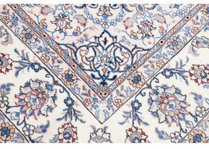 Tappeto Nain Kashmar Medaglione Floreale Avorio Blu 248x343 Cm