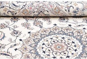 Tappeto Nain Kashmar Medaglione Floreale Avorio Blu 195x300 Cm