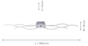Leuchten Direkt 15167-55-LED Lampadario a plafone WAWE 2xLED/12,5W/230V+LED/17W