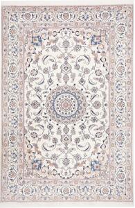Tappeto Nain Kashmar Medaglione Floreale Avorio Blu 195x300 Cm