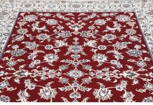Tappeto Nain Kashmar Floreale Rosso Avorio 195x300 Cm