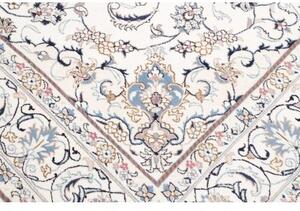 Tappeto Nain Kashmar Medaglione Floreale Avorio Azzurro 198x295 Cm