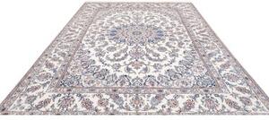 Tappeto Nain Kashmar Medaglione Floreale Avorio Blu 248x343 Cm
