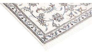 Tappeto Nain Kashmar Medaglione Floreale Avorio Blu 85x145 Cm