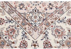 Tappeto Nain Kashmar Medaglione Floreale Avorio Blu Polvere 243x340 Cm