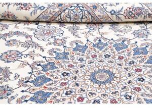 Tappeto Nain Kashmar Medaglione Floreale Avorio Blu 248x343 Cm