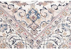 Tappeto Nain Kashmar Medaglione Floreale Avorio Blu 195x300 Cm