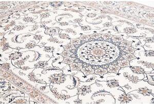 Tappeto Nain Kashmar Medaglione Floreale Avorio Blu 195x300 Cm