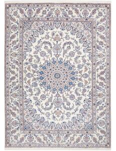 Tappeto Nain Kashmar Medaglione Floreale Avorio Blu 248x343 Cm