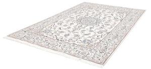 Tappeto Nain Kashmar Medaglione Floreale Avorio Azzurro 198x295 Cm