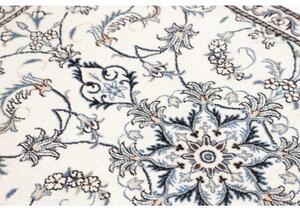 Tappeto Nain Kashmar Medaglione Floreale Avorio Blu 87x137 Cm