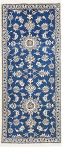 Tappeto Nain Kashmar Floreale Blu Bianco Avorio Corsia 80x200 Cm