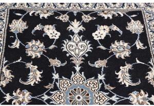 Tappeto Nain Kashmar Floreale Blu Scuro Avorio Corsia 80x200 Cm