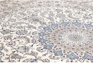 Tappeto Nain Kashmar Medaglione Floreale Avorio Blu 290x400 Cm