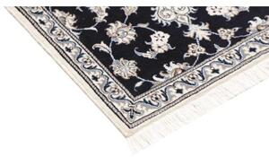 Tappeto Nain Kashmar Floreale Blu Scuro Avorio Corsia 80x200 Cm
