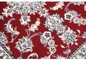 Tappeto Nain Kashmar Medaglione Floreale Rosso Bianco Corsia 78x295 Cm