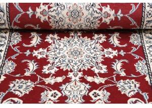 Tappeto Nain Kashmar Medaglione Floreale Rosso Bianco Corsia 78x295 Cm