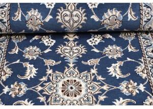 Tappeto Nain Kashmar Floreale Blu Bianco Avorio Corsia 80x200 Cm