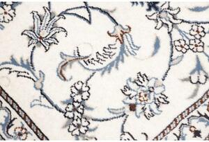 Tappeto Nain Kashmar Medaglione Floreale Avorio Blu 87x137 Cm
