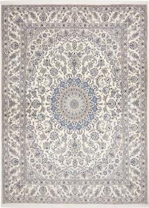 Tappeto Nain Kashmar Medaglione Floreale Avorio Blu 290x400 Cm