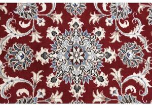 Tappeto Nain Kashmar Medaglione Floreale Rosso Scuro Avorio Rotondo 130x135 Cm