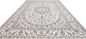 Tappeto Nain Kashmar Medaglione Floreale Avorio Blu 290x400 Cm