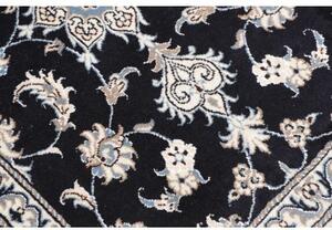 Tappeto Nain Kashmar Floreale Blu Scuro Avorio Corsia 80x200 Cm