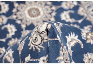 Tappeto Nain Kashmar Floreale Blu Bianco Avorio Corsia 80x200 Cm
