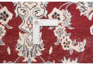 Tappeto Nain Kashmar Medaglione Floreale Rosso Bianco Corsia 78x295 Cm
