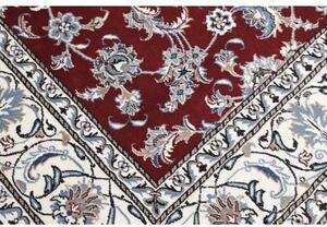 Tappeto Nain Kashmar Floreale Rosso Bordeaux Avorio Quadrato 200x200 Cm